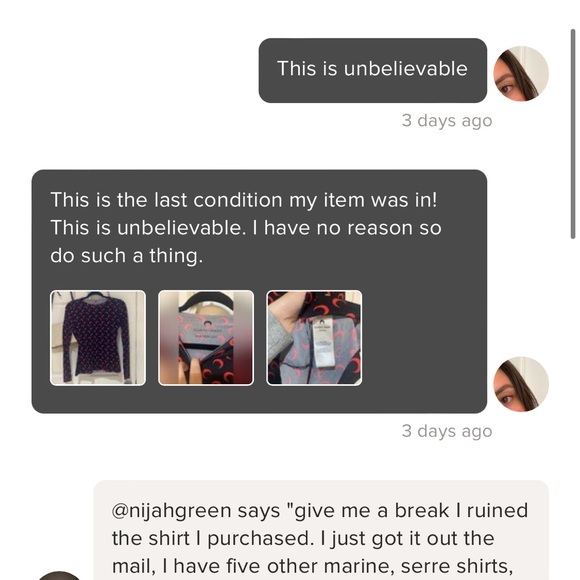 Marine Serre Buyer ruined my shirt deliberately due to it being the wrong size - Picture 14 of 16